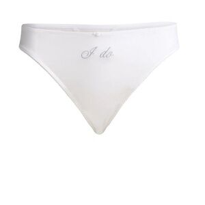 ➕Joyspun Women's Satin Bridal Thong Panties with Lace and Picot